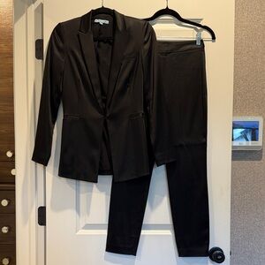 ANTONIO MELANI Black Satin Pantsuit